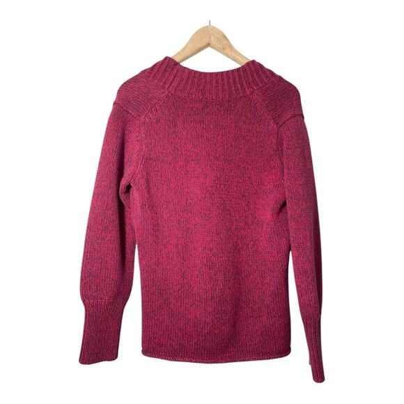 J. Jill Marled Knit Cardigan Sweater Mixed Button Red Academia - Picture 2 of 5